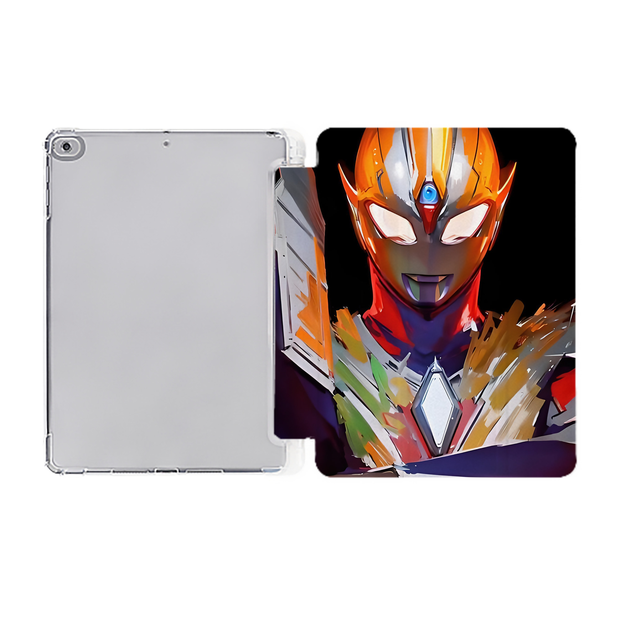 （画像用） ウルトラマン Ultraman IPad ケース ペン収納付き 三つ折りスタンド PUレザー×シリコン 対応機種9.5/10.5/10.9インチ